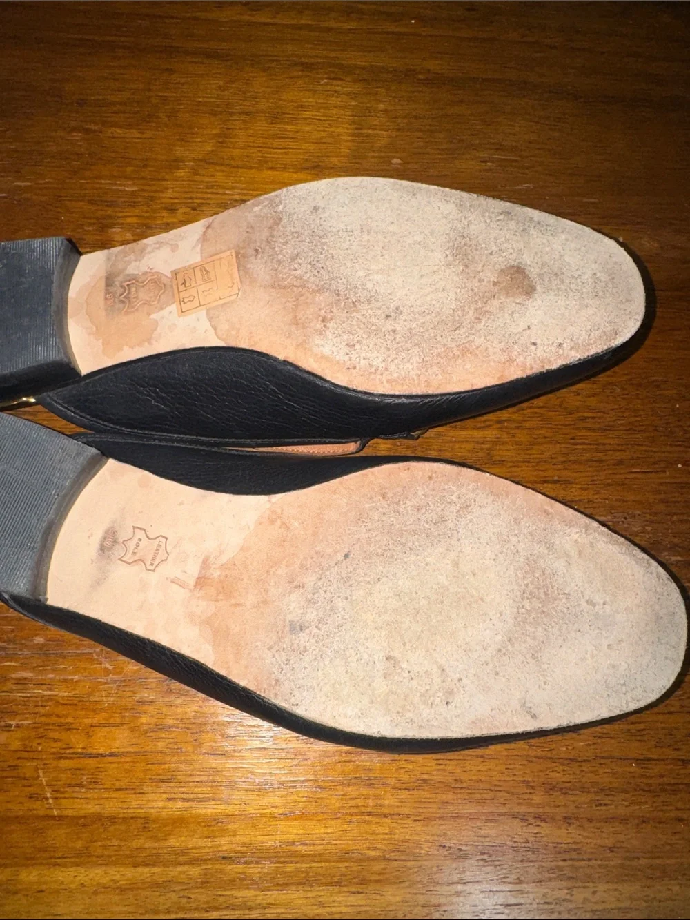 Tory Burch Jessa Black Leather Slip-On Loafers with Gold Chain Accent